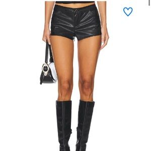 superdown Black Leather Shorts